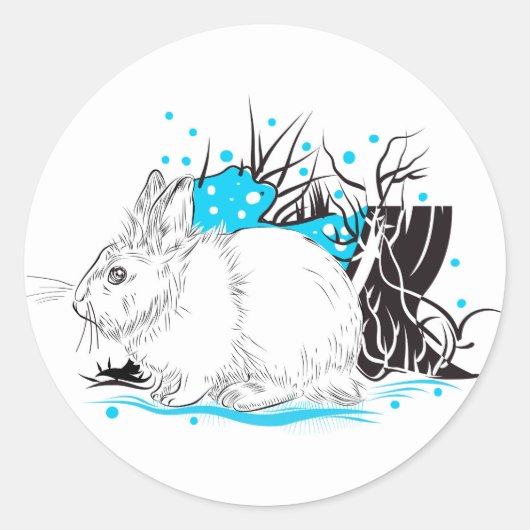 Hare Ronde Sticker (Voorkant)