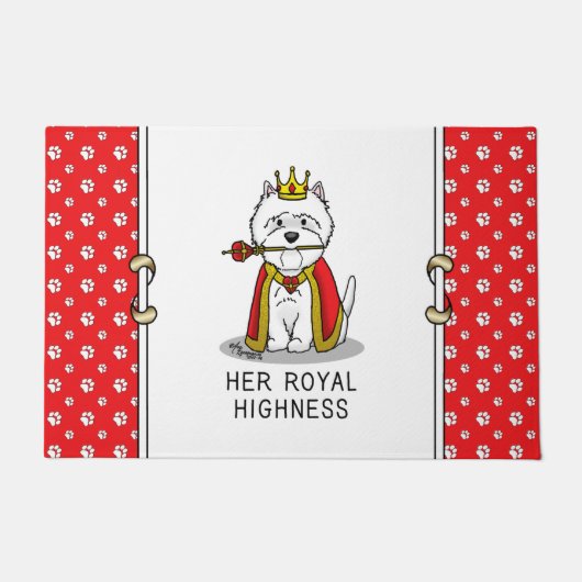 Hare Royal Highness Queen Westie Dog Deurmat (Voorkant)