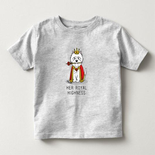 Hare Royal Highness Queen Westie Dog Kinder Shirts (Voorkant)