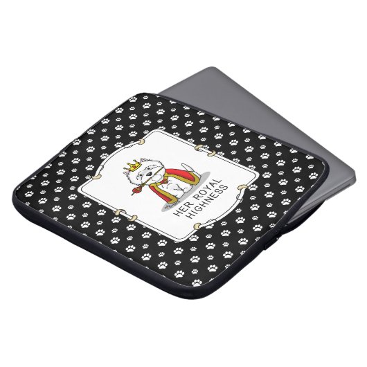 Hare Royal Highness Queen Westie Dog Laptop Sleeve (Voorkant top)