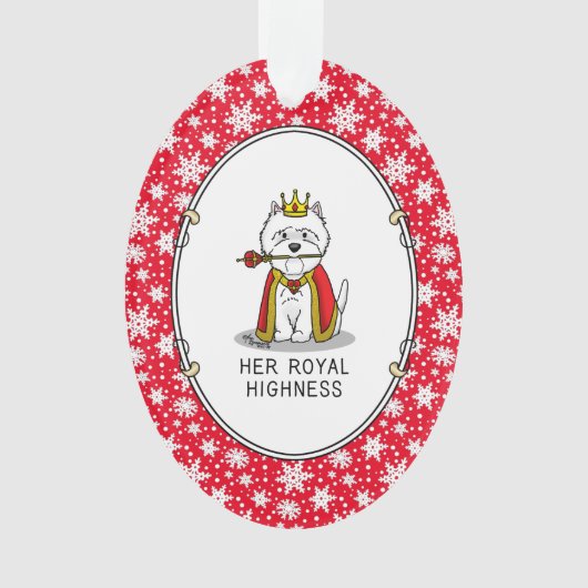 Hare Royal Highness Queen Westie Dog Ornament (voorkant)