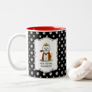 Hare Royal Highness Queen Westie Dog Tweekleurige Koffiemok