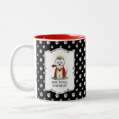 Hare Royal Highness Queen Westie Dog Tweekleurige Koffiemok (Links)