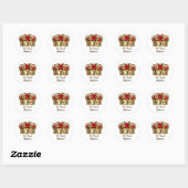 Hare Royal Highness Red en Golden Royalty Crown Ronde Sticker (Vel)