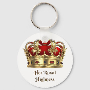 Hare Royal Highness Red en Golden Royalty Crown Sleutelhanger