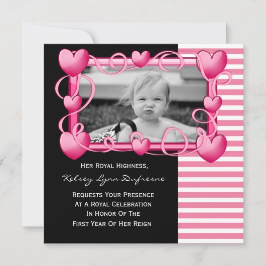 Hare Royal Highness w/Photo Birthday Invitation Kaart (Voorkant)