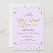 Hare Royal Threeness Gold Princess 3rd Birthday Kaart (Voorkant)