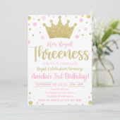 Hare Royal Threeness Invitation | Prinses Invite Kaart (Staand voorkant)