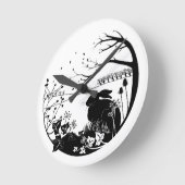 Hare Silhouette Clock Ronde Klok (Hoek)