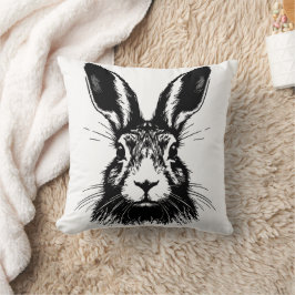 Hare Staring Line Art Kussen