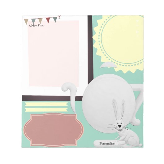 Hare Tea Pot Green Journal Notities Scrapbook Pape Notitieblok (Voorkant)