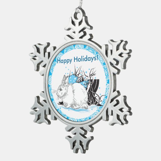 Hare Tin Sneeuwvlok Ornament (Rechts)