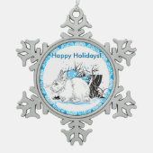 Hare Tin Sneeuwvlok Ornament (Voorkant)