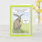 "Hare Today & Gone Tomorrow" Funny Birthday Card Kaart (Gele Bloem)