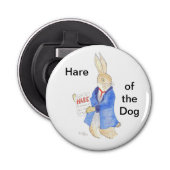 Hare van de hond button flesopener (Voorkant)