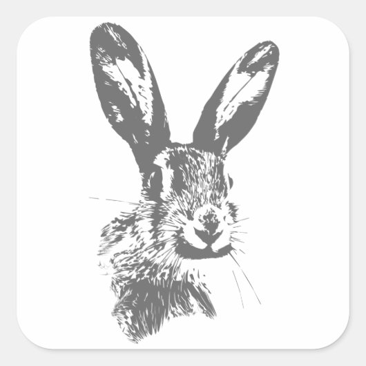 Hare Vierkante Sticker (Voorkant)