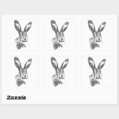 Hare Vierkante Sticker (Vel)