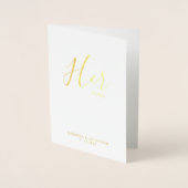 'Hare Vows' Elegant Real Gold Foil Wedding Vows Folie Kaarten (Voorkant)