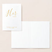 'Hare Vows' Elegant Real Gold Foil Wedding Vows Folie Kaarten (Display)
