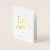 'Hare Vows' Elegant Real Gold Foil Wedding Vows Folie Kaarten (Voorkant)