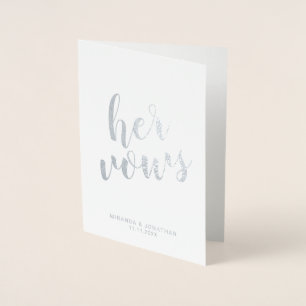 'Hare Vows' Elegant Wedding Vows Real Silver Folie Kaarten