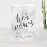 'Hare Vows' Elegant White Marble Wedding Vows