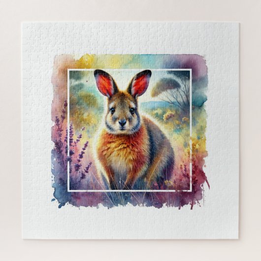 Hare Wallaby 030924AREF125 - Watercolor Legpuzzel (Verticaal)