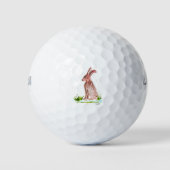 Hare waterverf dierlijk bostel golfballen (Voorkant)