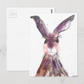 Hare waterverf dierlijk schattig konijnenbos briefkaart (Voorkant / Achterkant)