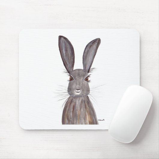 Hare waterverf konijnenkunst muismat (Met muis)