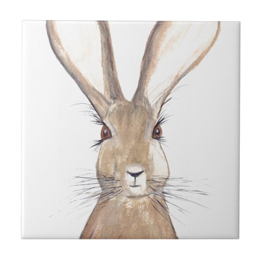 Hare waterverf rustic Kitchen konijnendier Tegeltje (Voorkant)