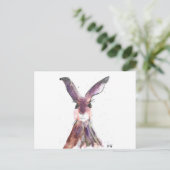Hare waterverf schattige natuur konijnenbos briefkaart (Staand voorkant)
