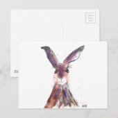 Hare waterverf schattige natuur konijnenbos briefkaart (Voorkant / Achterkant)