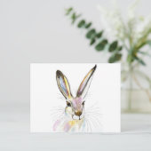 Hare waterverf schattige natuur konijnenbos briefkaart (Staand voorkant)