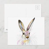 Hare waterverf schattige natuur konijnenbos briefkaart (Voorkant / Achterkant)
