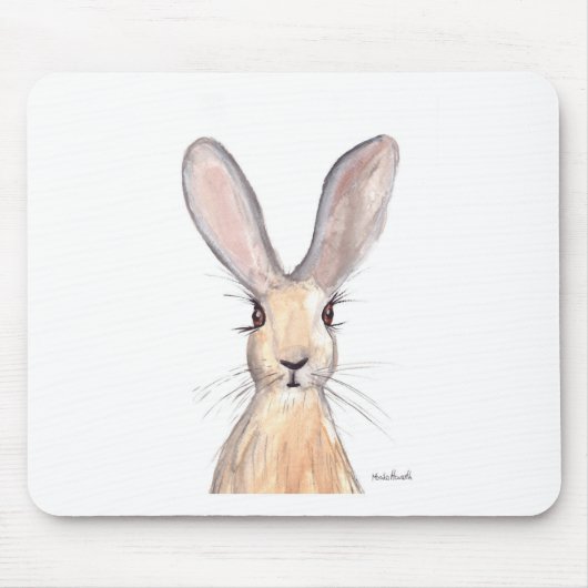 Hare waterverf schilderen muismat (Voorkant)