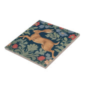 Hare William Morris stijl Left Facing Floral Tegeltje (Zijkant)