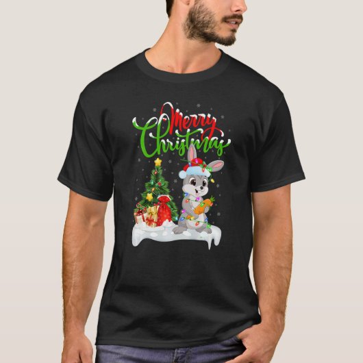 Hare  Xmas Decorations Santa Hare Christmas T-shirt (Voorkant)