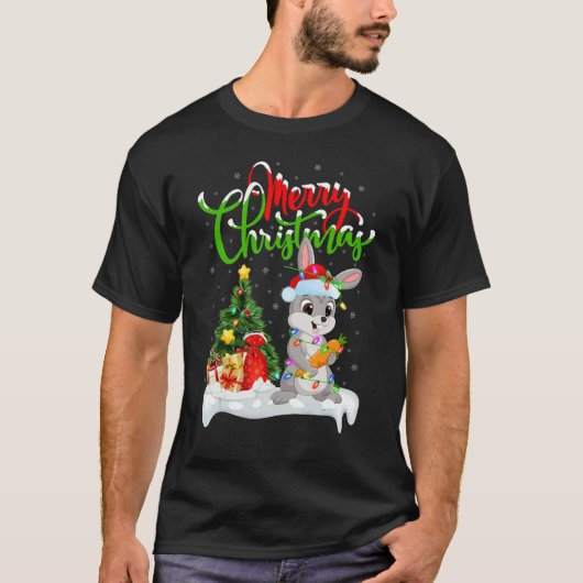 Hare Xmas Decorations Santa Hare Christmas T-shirt (Voorkant)