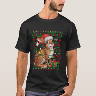 Hare Xmas Lights Ugly Santa Hat Hare Christmas T.S T-shirt