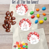 Hare, zijn, onze favoriete snack bruiloft favor ronde sticker