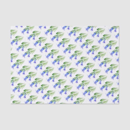 Harebell blauw groen wit tissue papier (Voorkant)