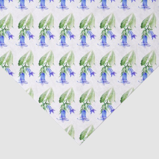 Harebell blauw groen wit tissue papier (Detail)