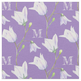 Harebell monogram paarse blauwe stof