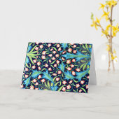 Harebell, roze en wit bloemontwerp kaart (Gele Bloem)