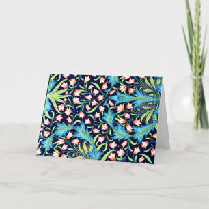 Harebell, roze en wit bloemontwerp kaart