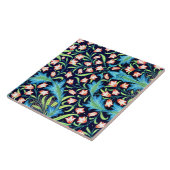 Harebell,  roze en wit bloemontwerp tegeltje (Zijkant)