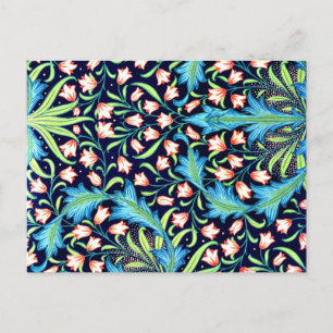 Harebell, roze en witte bloemendesign uit het verl briefkaart