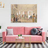 Harem Feast, Teheran (potlood & m/c op papier) Canvas Afdruk (Insitu (Woonkamer))