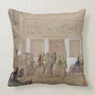 Harem Feast, Teheran (potlood & m/c op papier) Kussen